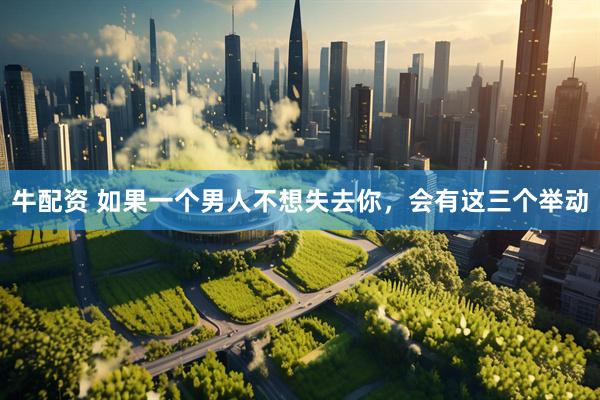 牛配资 如果一个男人不想失去你，会有这三个举动